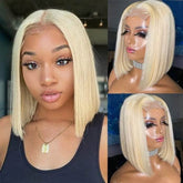 4*4 Lace Closure Blonde bob Wig For Black Women |real Human Hair blonde bob Wigs For Sale | Slove Hair Wig Shop